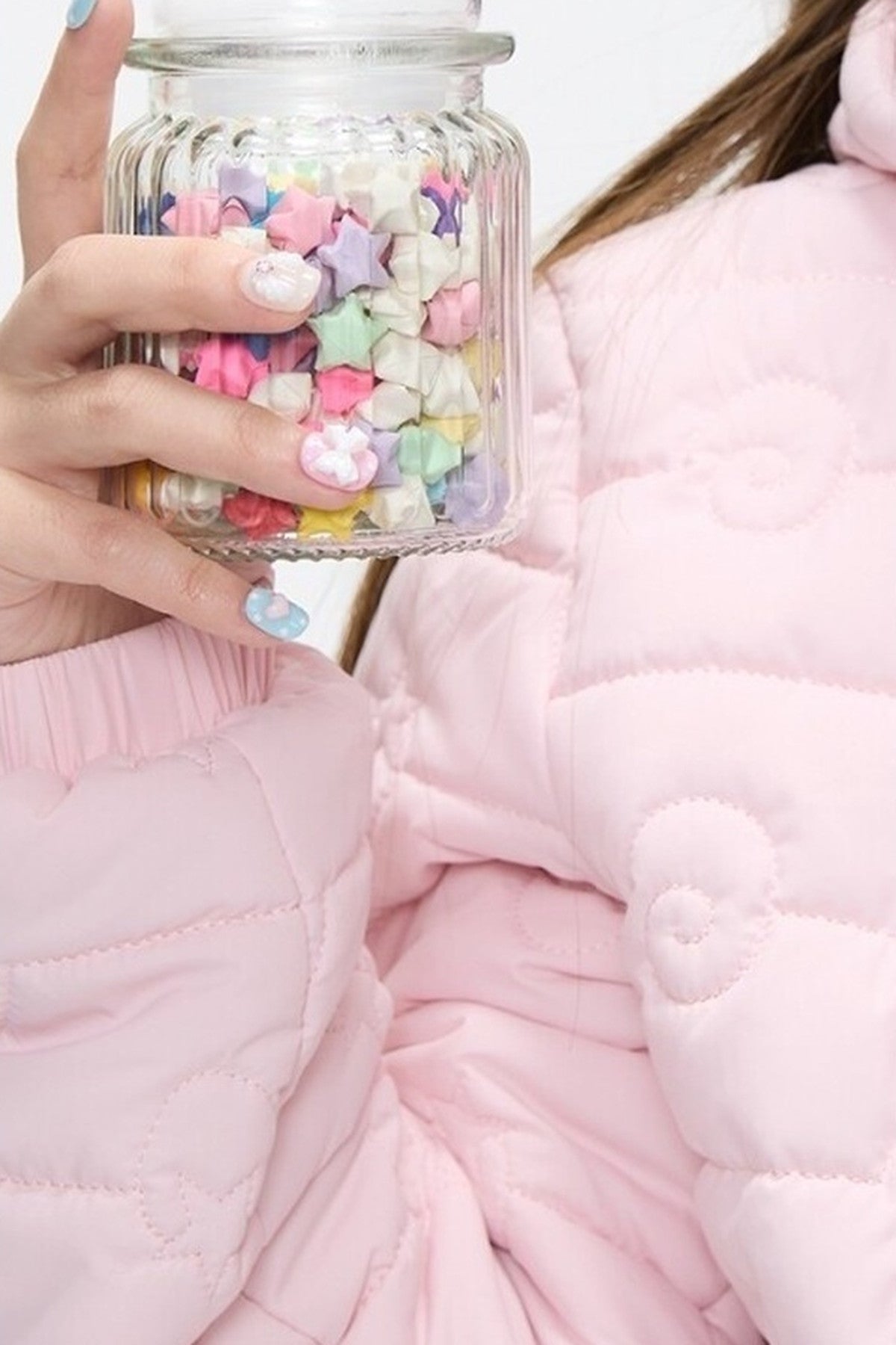 Strawberry Swirl Quilted Hooded Jacket