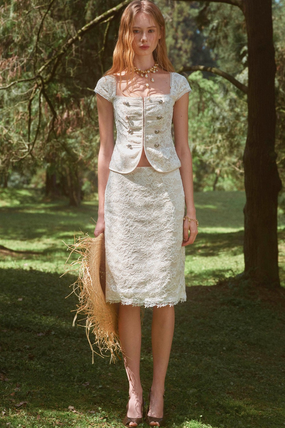 Vintage Pearl Lace Tencel Set-Up