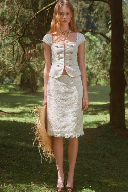 Vintage Pearl Lace Tencel Set-Up