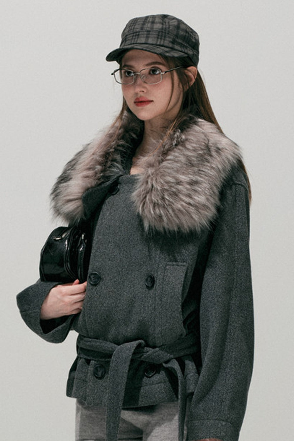 Fur Collar Wool Coat