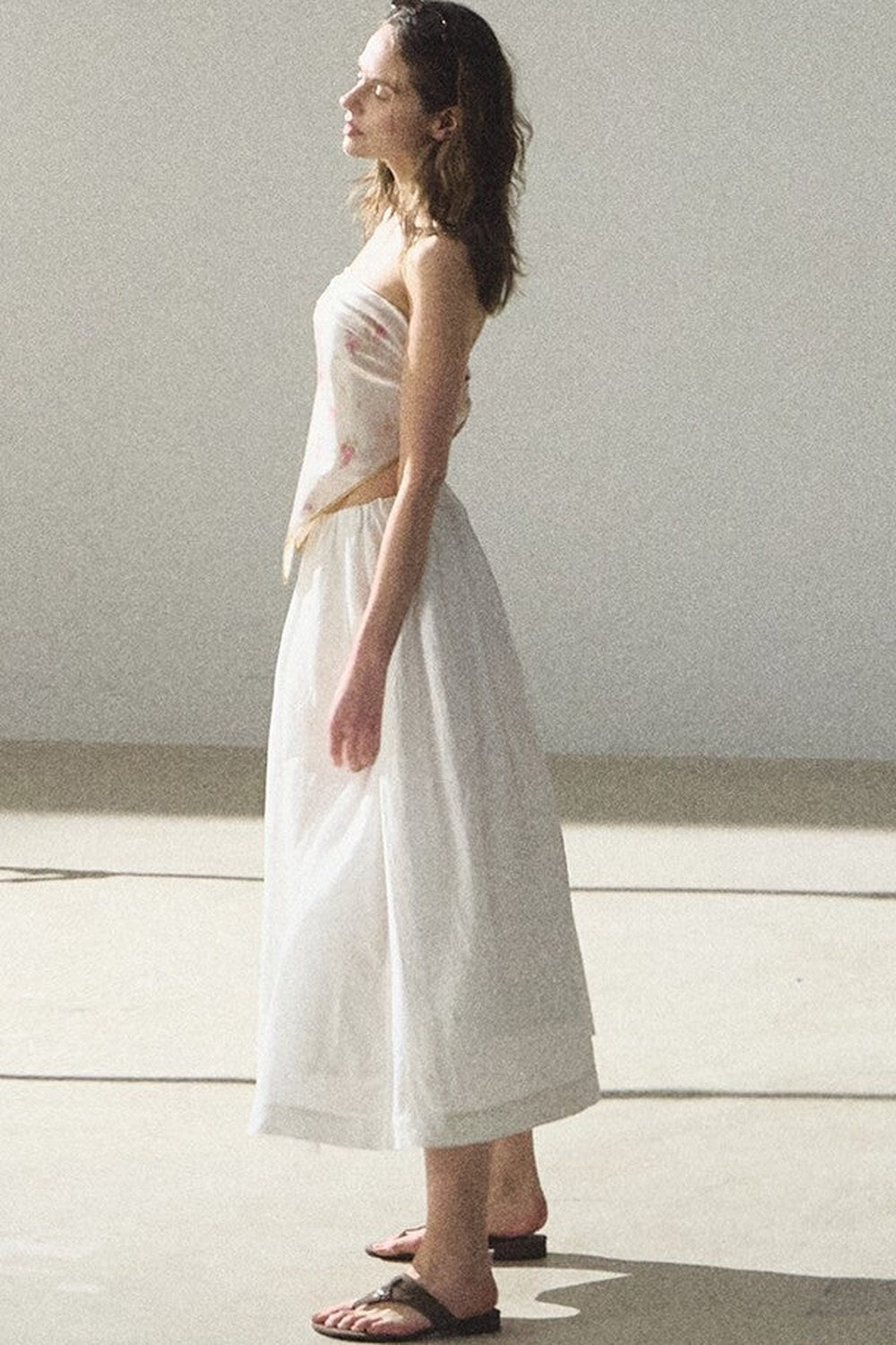 Lyocell Linen Texture A-Line Skirt