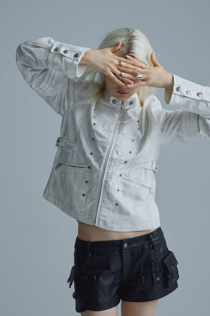 Textured Metal Buckle Jacket