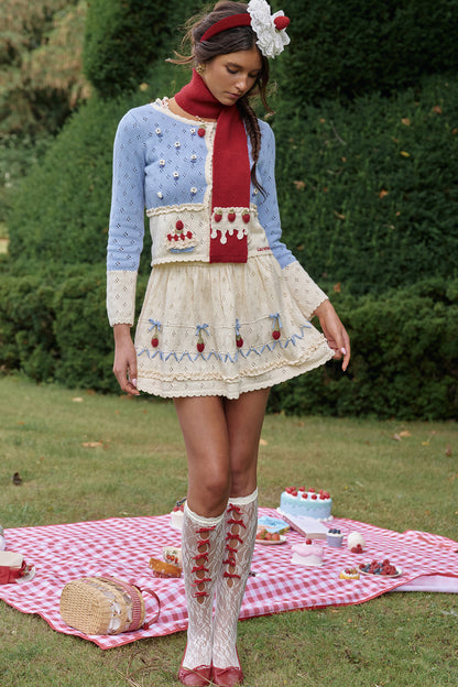 Christmas Berry Knitted Cardigan and Dress Set-Up