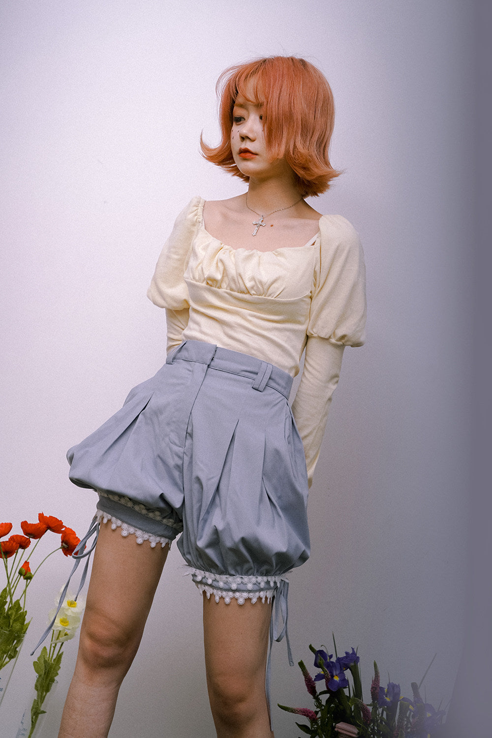 Lace Trim Bubble Shorts