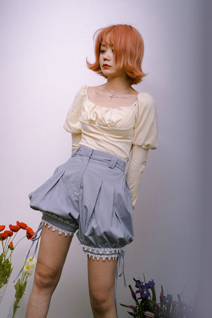 Lace Trim Bubble Shorts