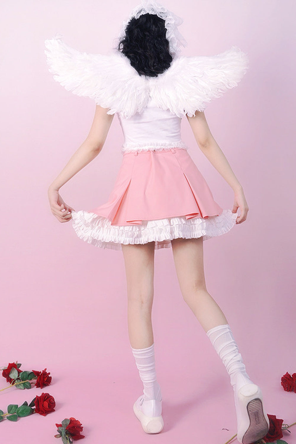 Heavenly Pleated Lace Skirt
