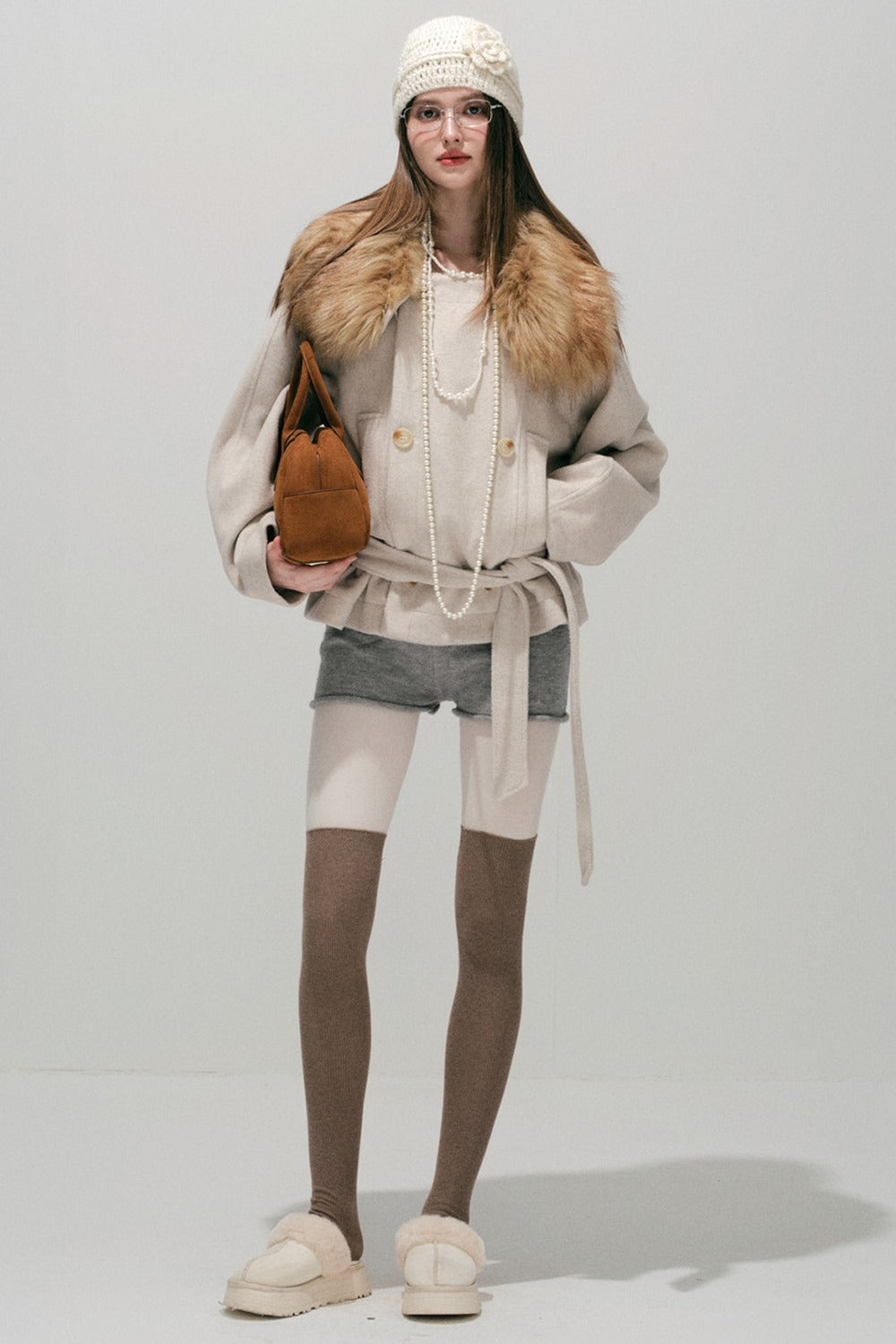 Fur Collar Wool Coat