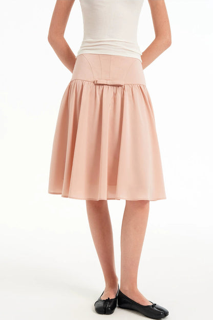 Acetate Fishbone Pleated Skirt