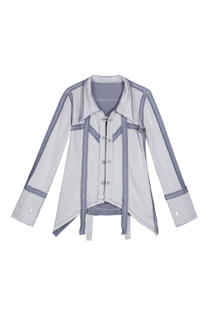 Two-Way Raw Edge Outerwear Shirt