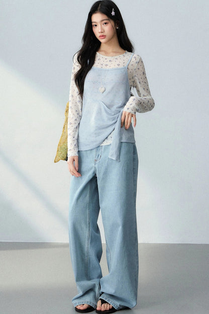 Floral Star Mesh Top Set