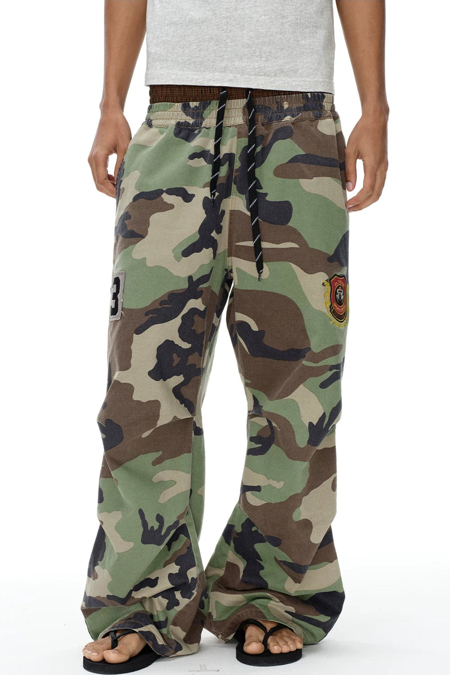 Retro Double-Waist Camouflage Pants