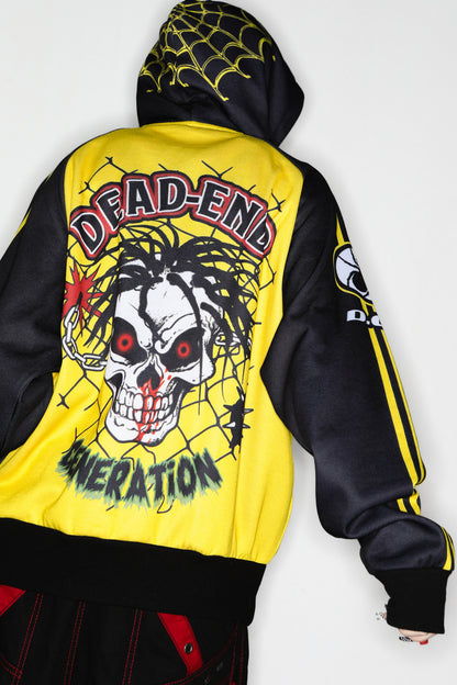 Skeleton Ribcage Hooded Zipper Jacket