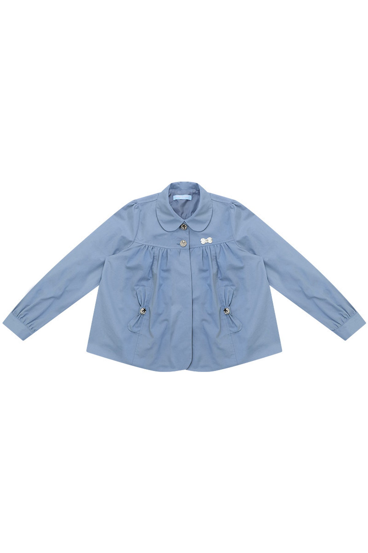 Blaue Workwear-Jacke mit Bubikragen