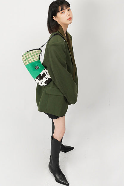Genuine Leather Color-Block Bag