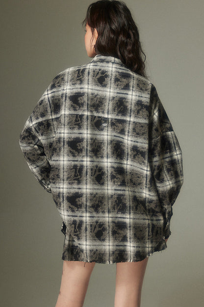 Plaid Shirt and Pleated Skirt Set-Up