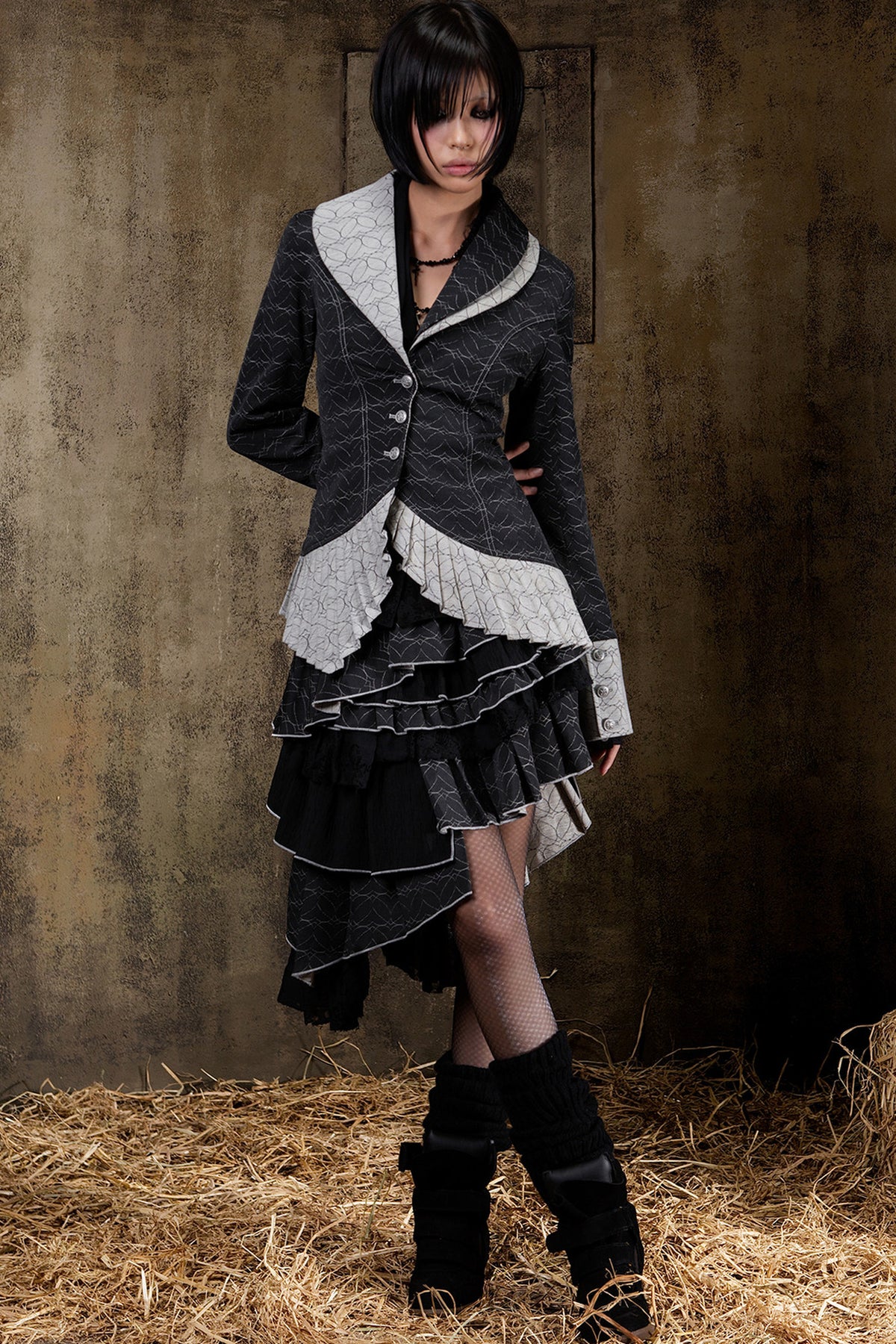 Irregular Elastic Multi-Layered Skirt
