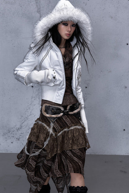 Hooded Fur Collar Parka Outer