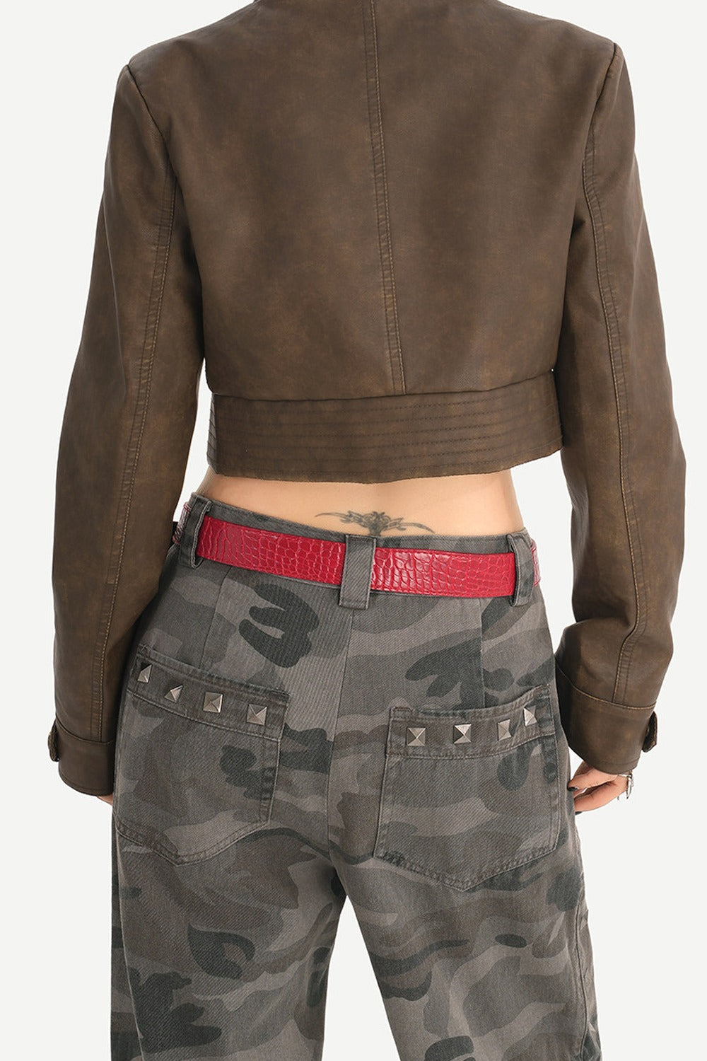 Vintage Distressed Washed Leather Jacket