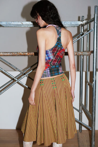 Retro Striped A-Line Skirt
