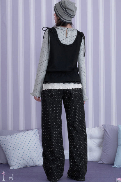 Y2K Gray Black Layered Vest Top Set-Up