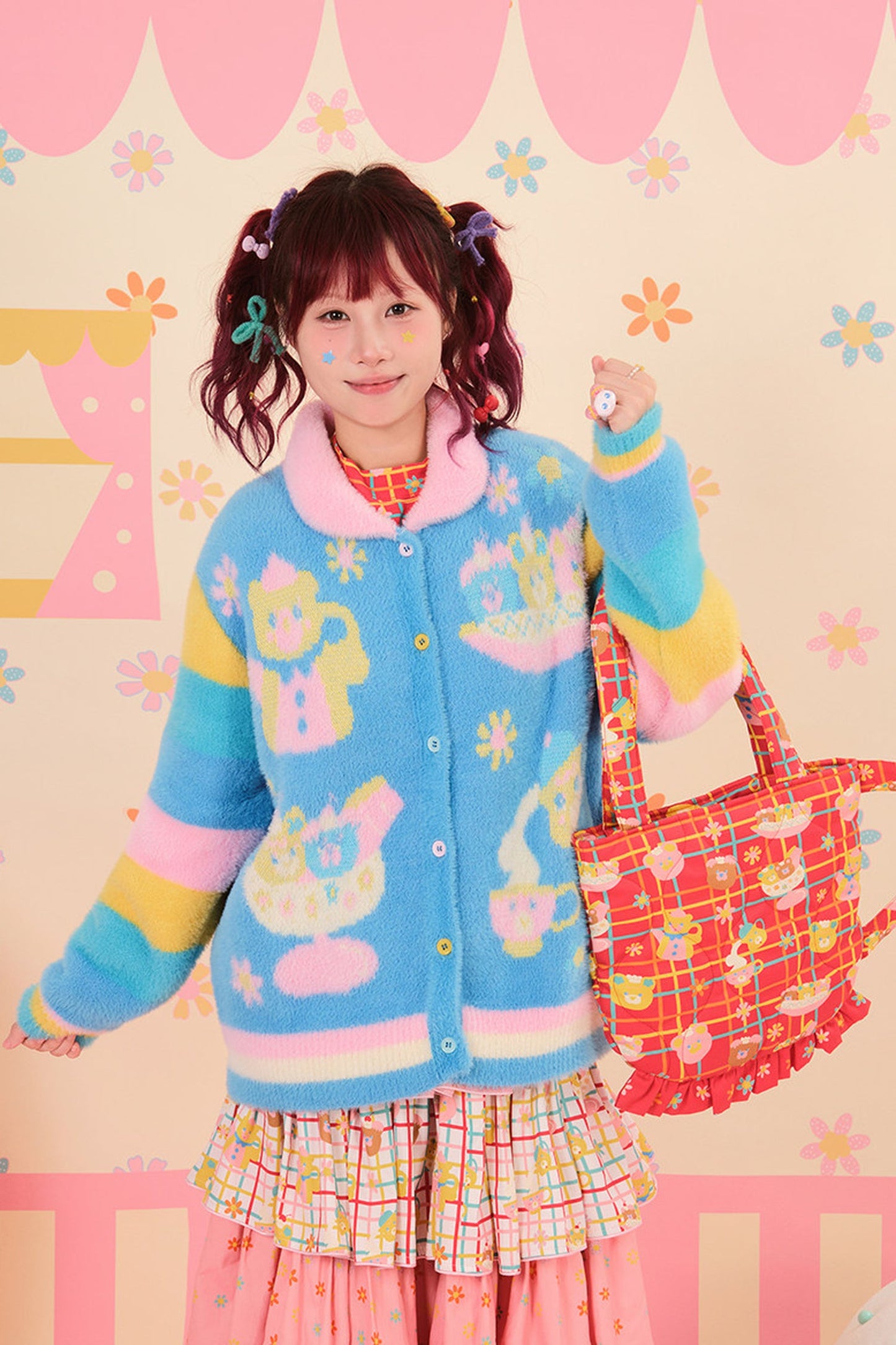 Showa Teacup Zipper Single Shoulder Bag