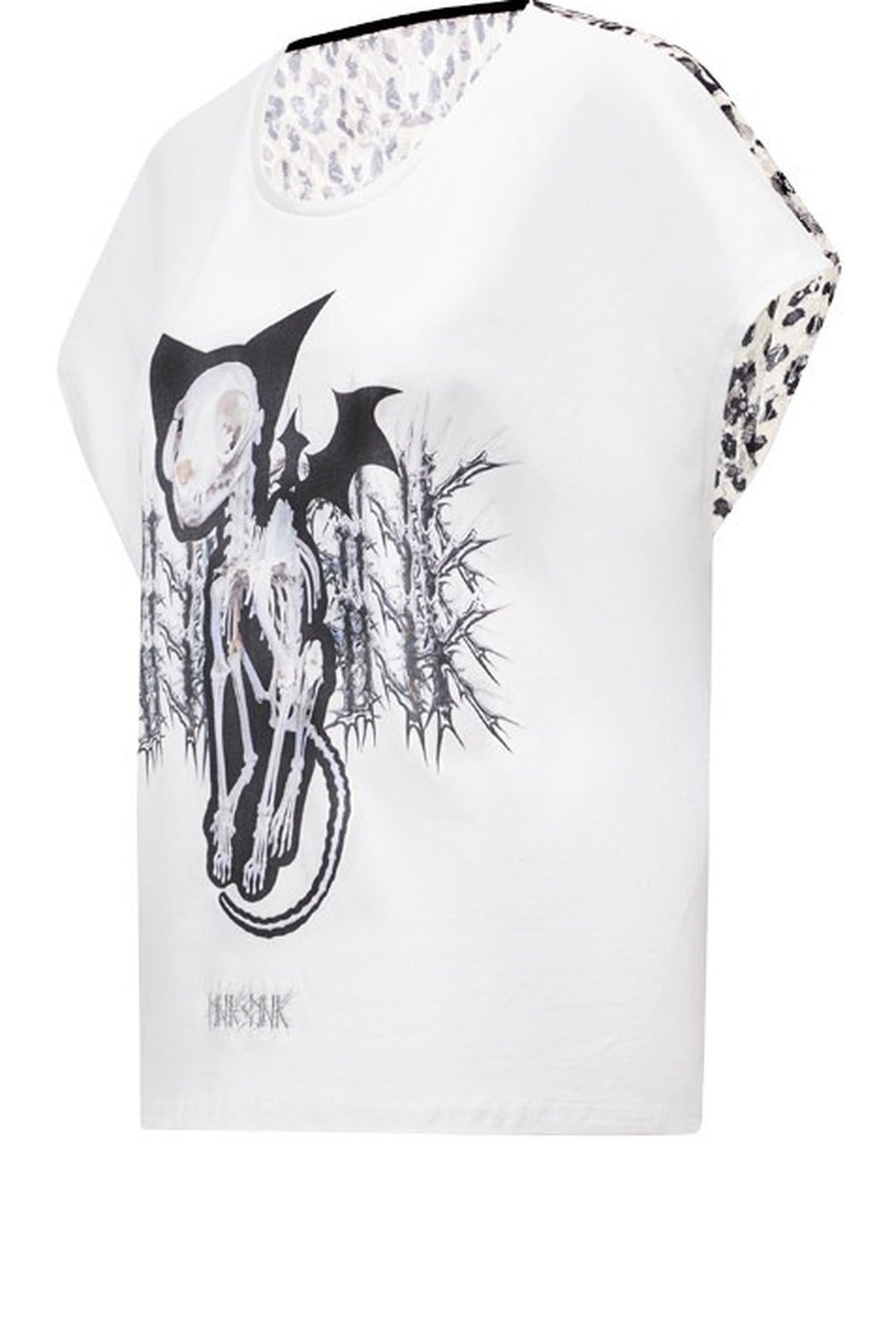 Cat Skeleton Leopard Print Top