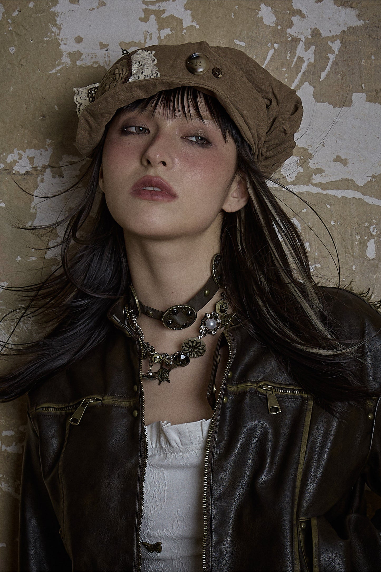 Retro Punk Distressed Necklace