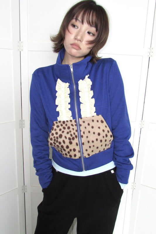 Deer Pattern Lace Trim Jacket