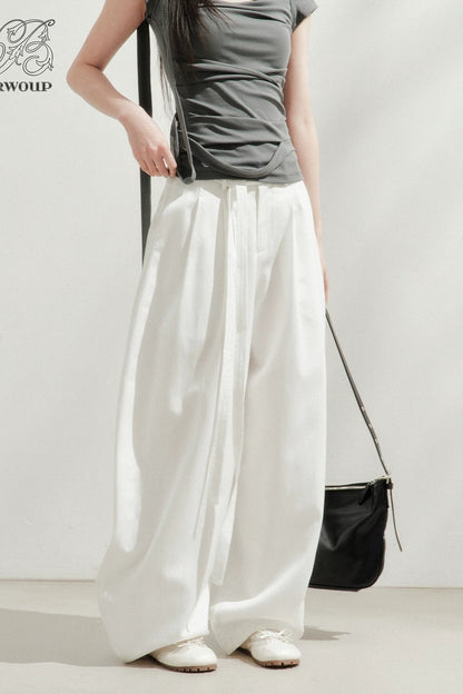 High-Waisted Tencel Wide-Leg Pants