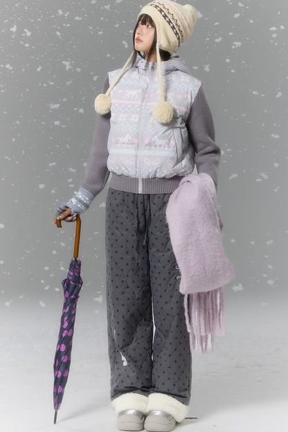 Fair Isle Sweater Down Coat