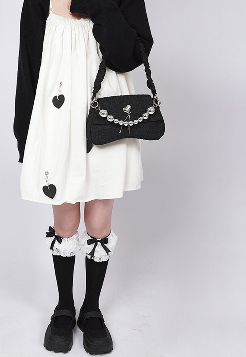 Pearl Pleated Crossbody Bag
