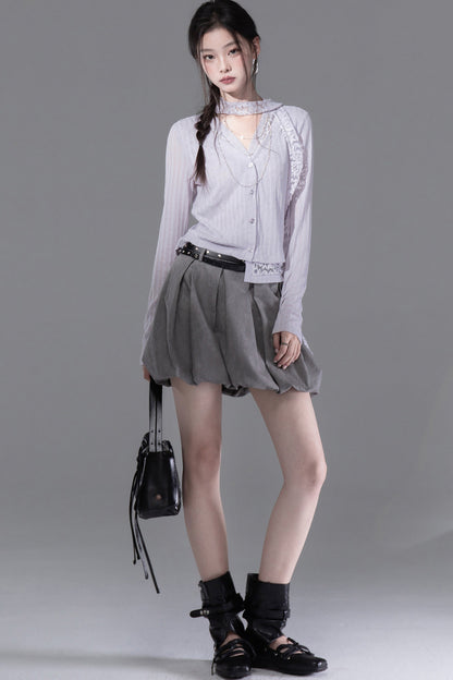 Lyocell Pleated Fluffy Bud Skirt
