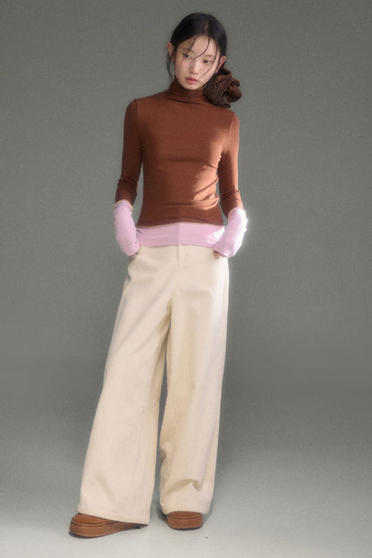 Wool Blend Color-Block Knit Top