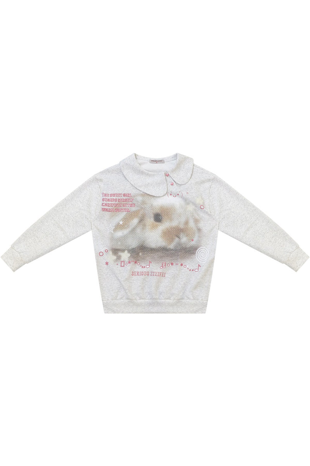 Polka Dot Rabbit Print Sweatshirt