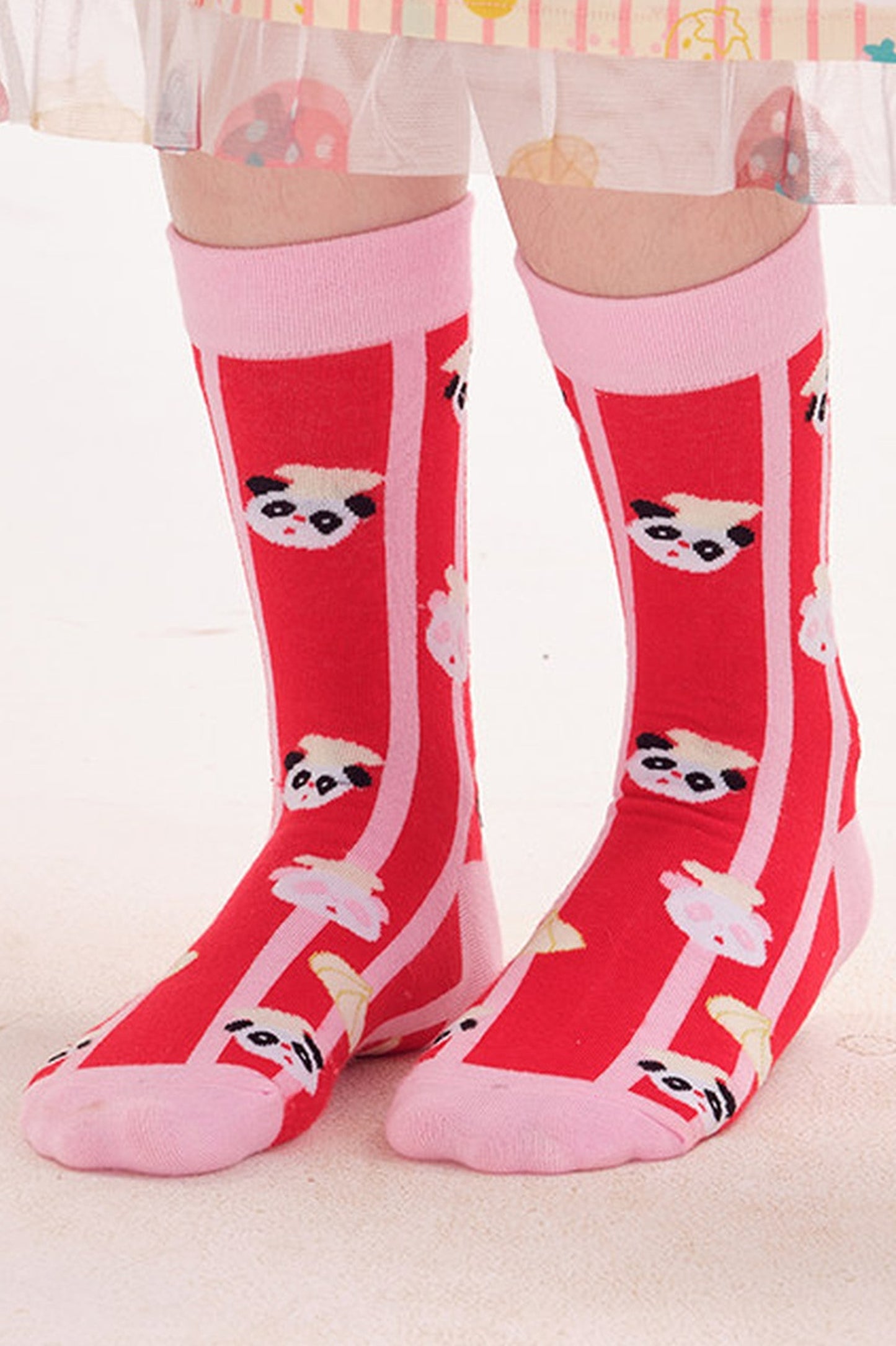 And Strawberry Knitted Mid-Calf Socks