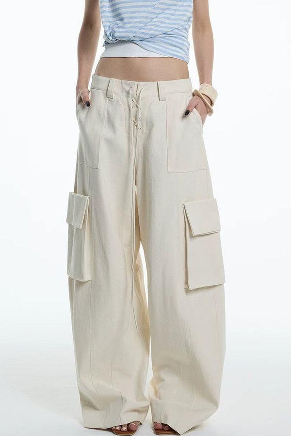 Oatmeal Curved Blade Cargo Pants
