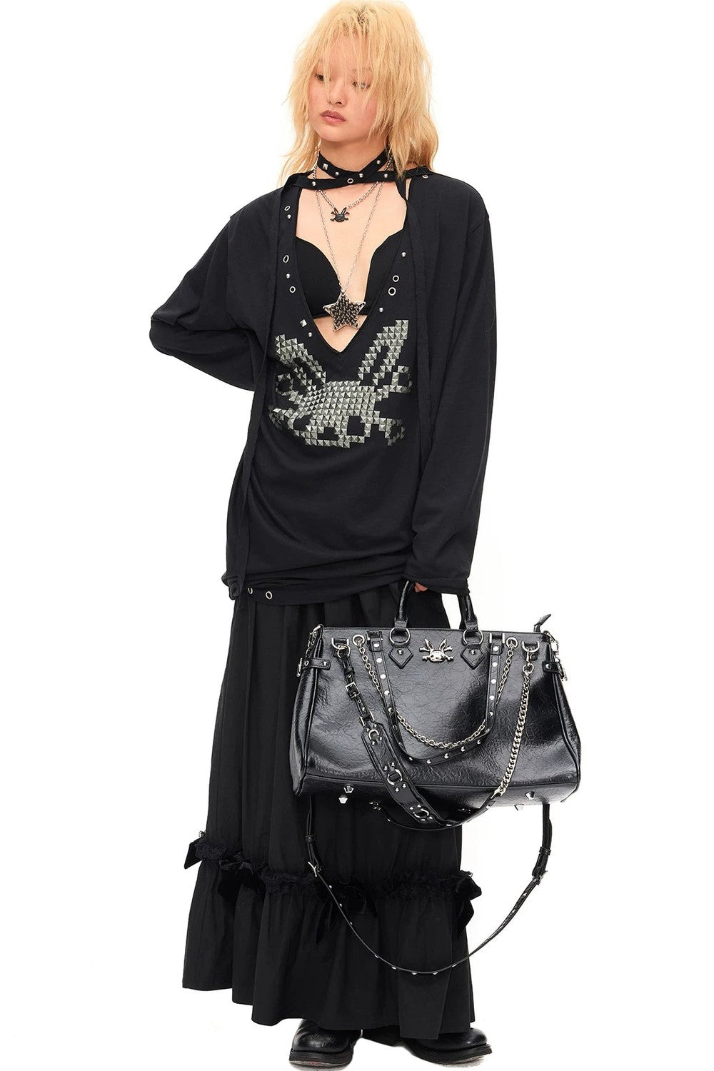 Studded Rabbit Skull Top