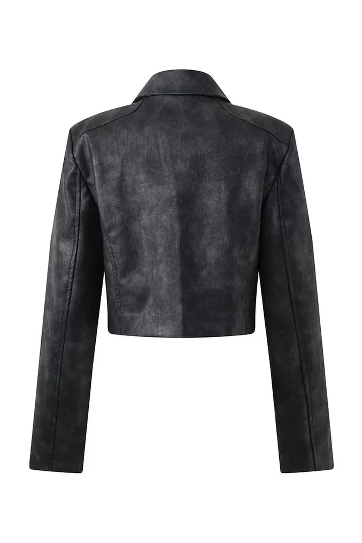 Punk Color-Washed Leather Jacket