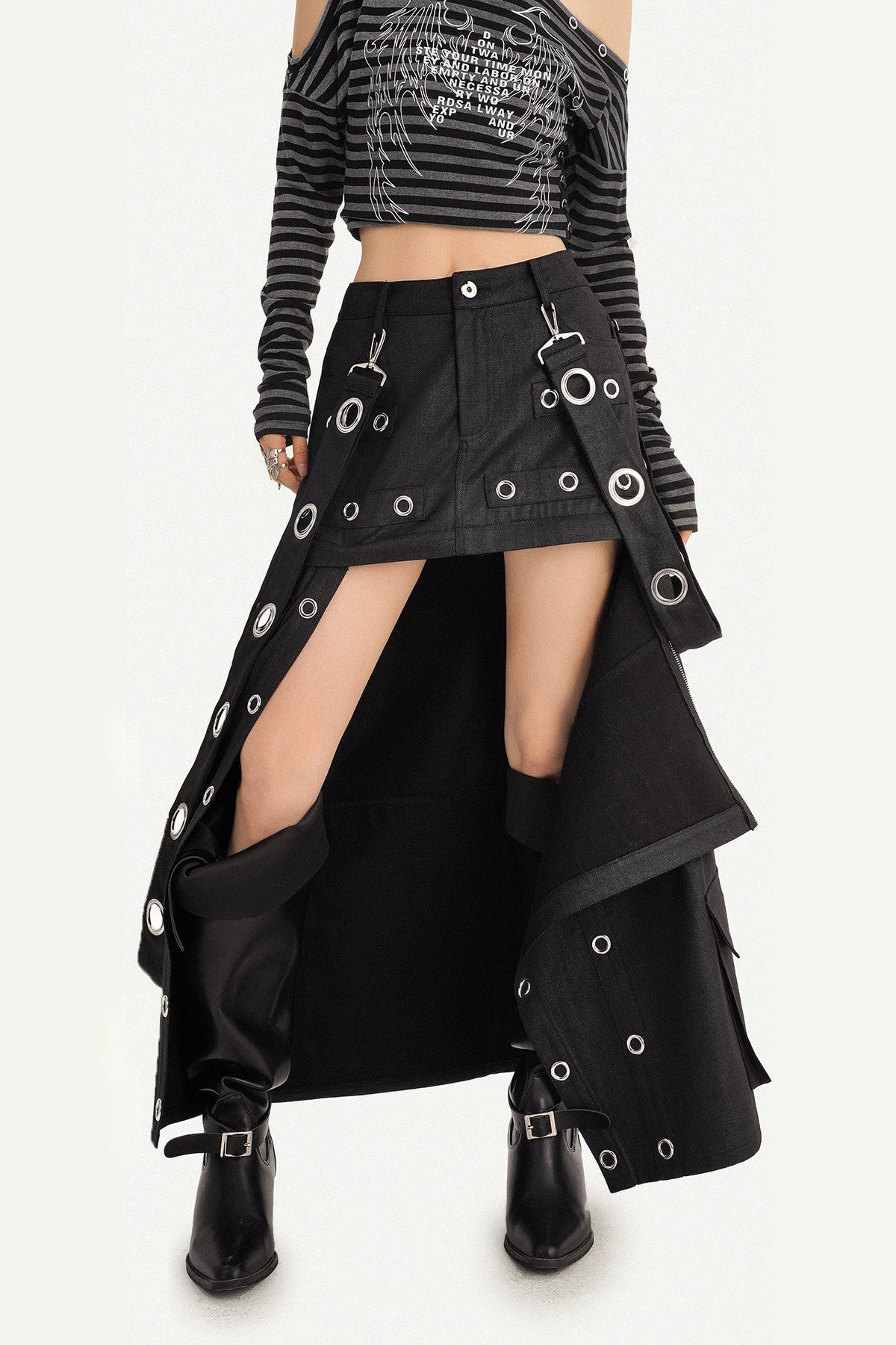 Deconstructed Multi-Pocket Workwear Skirt Set-Up