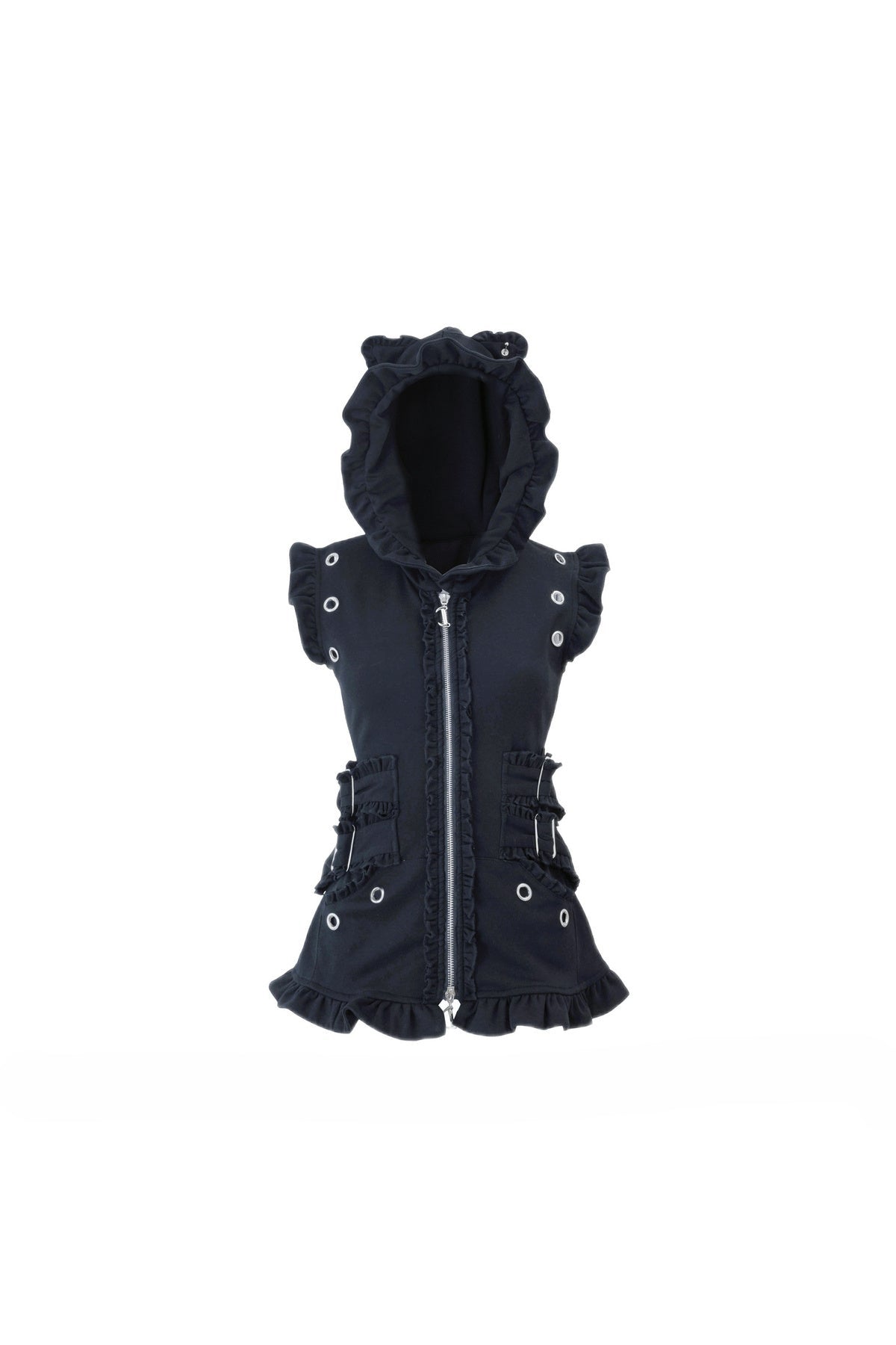 Hooded Cat Ear Vest Shorts Set-Up
