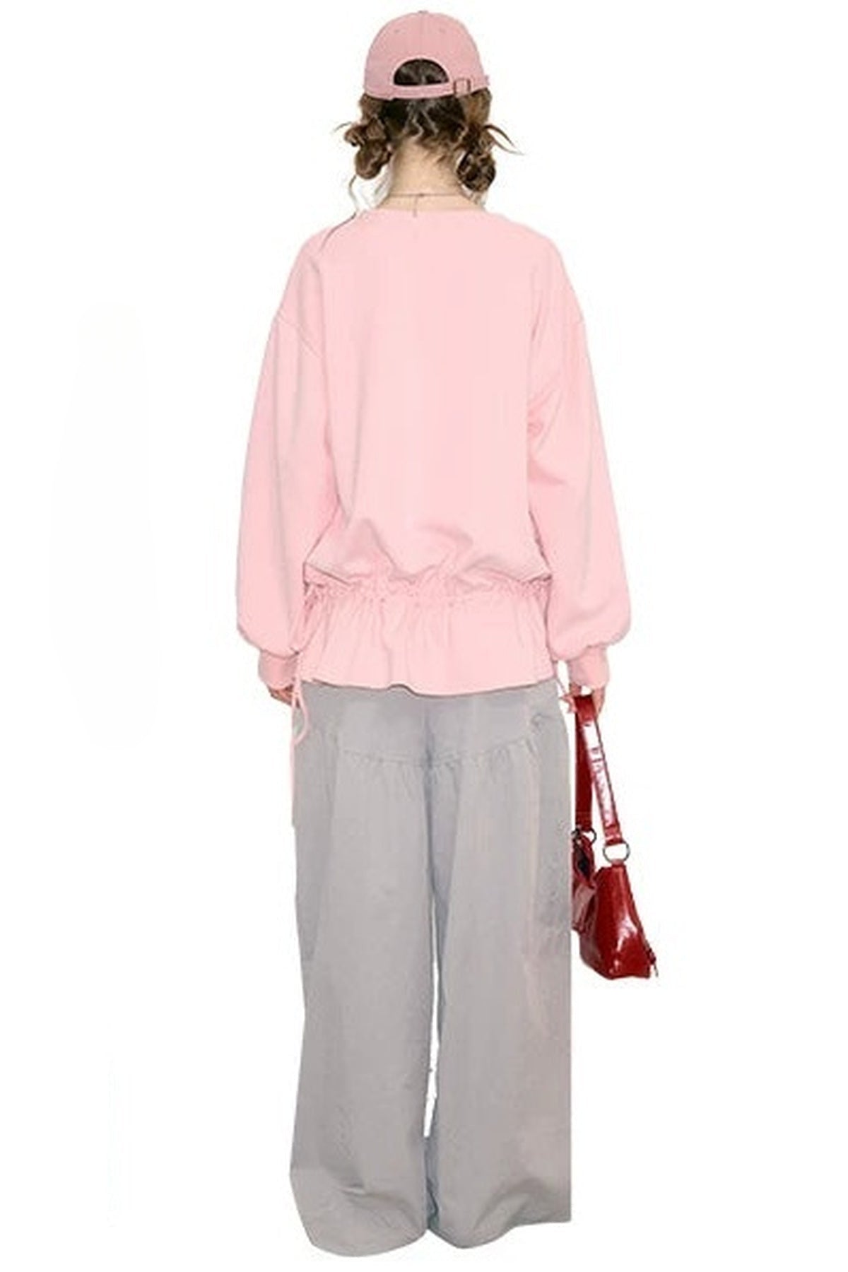 Pink Cat Print Sweatshirt