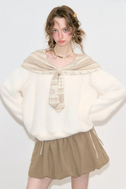 Fair Isle Shawl Collar Sweater
