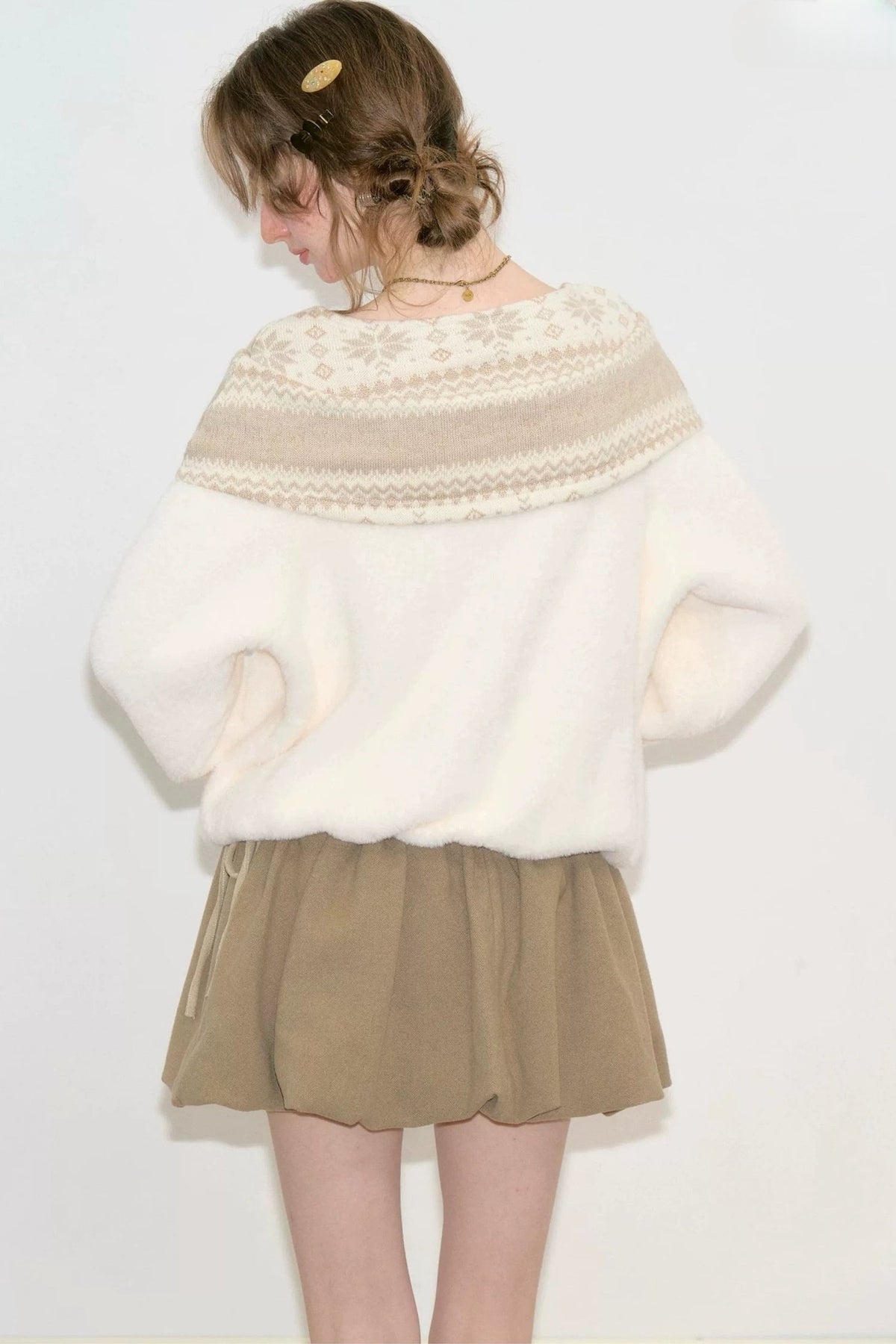 Fair Isle Shawl Collar Sweater