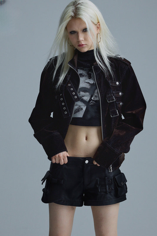 Short Matte Velvet Jacket