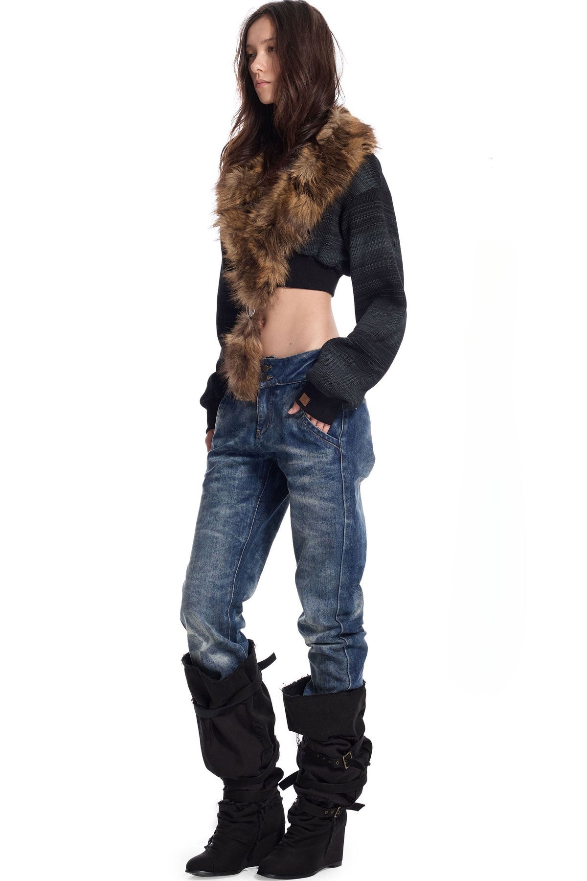 Detachable Ring Knit Jacket