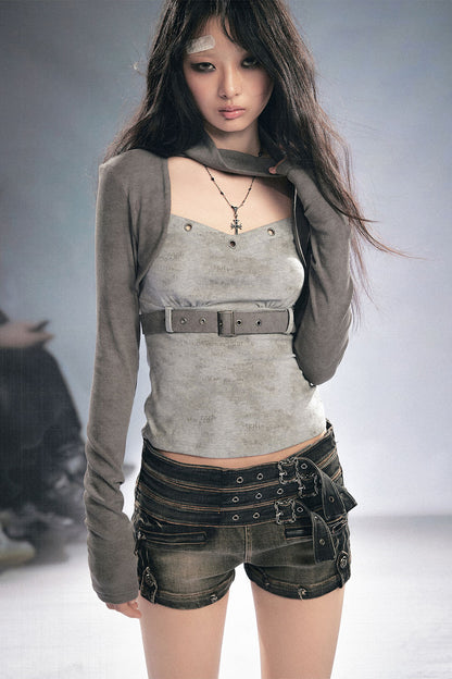 Layered Tie-Dye Knit Top