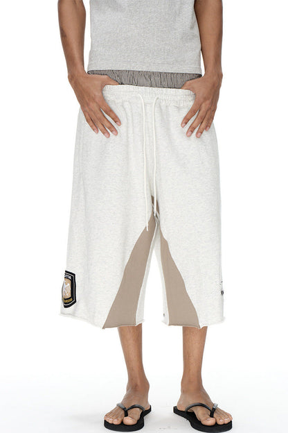 Double-Waist Plaid Patchwork Sweatpants