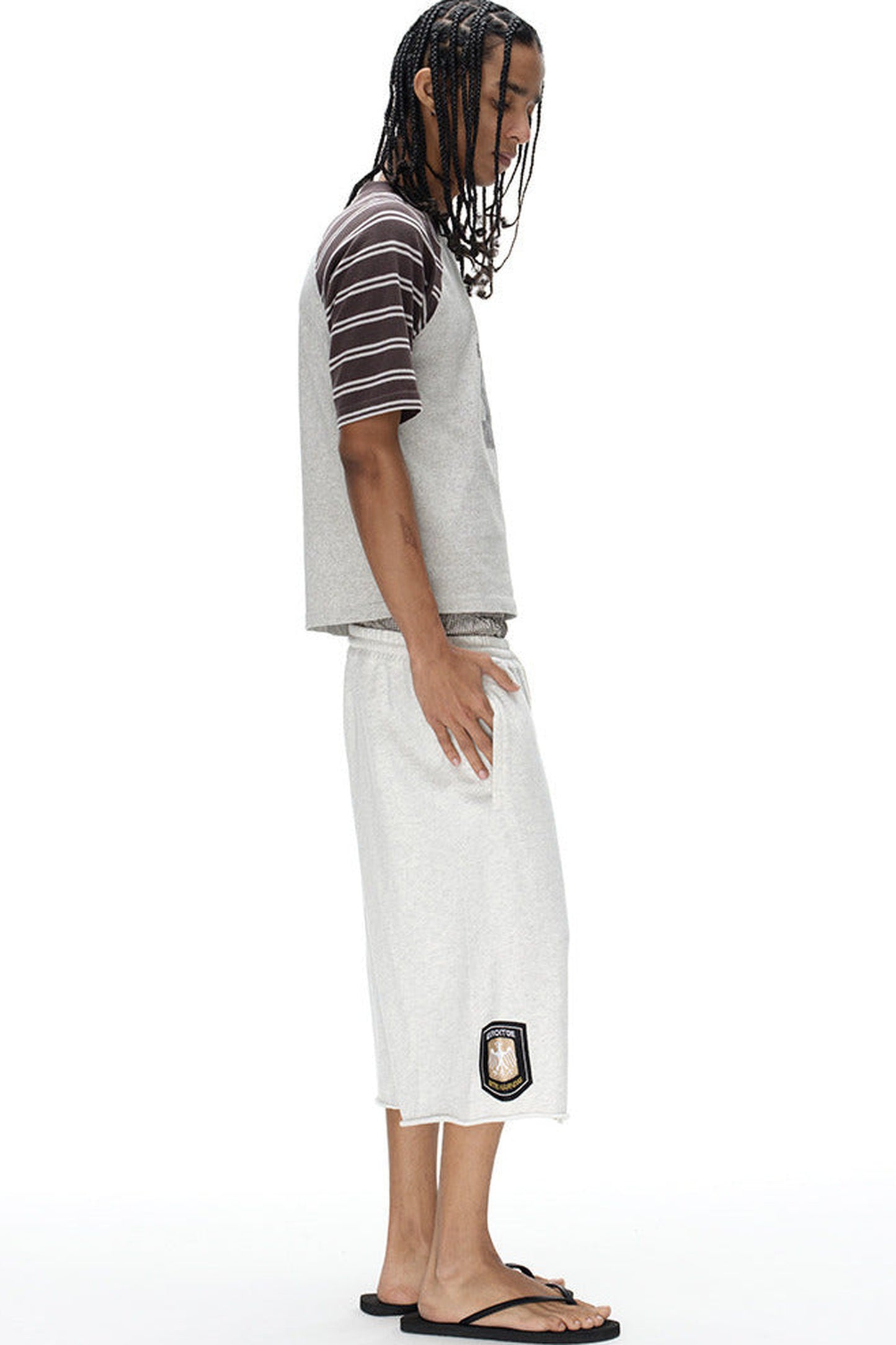 Double-Waist Plaid Patchwork Sweatpants
