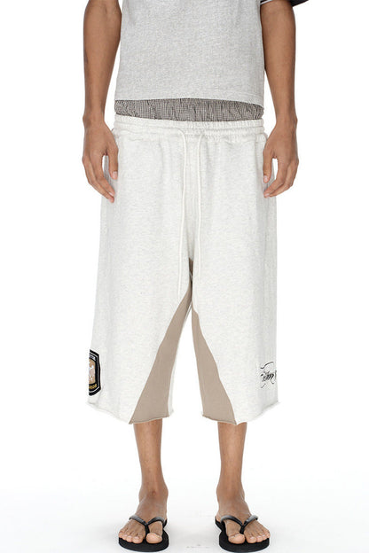 Double-Waist Plaid Patchwork Sweatpants
