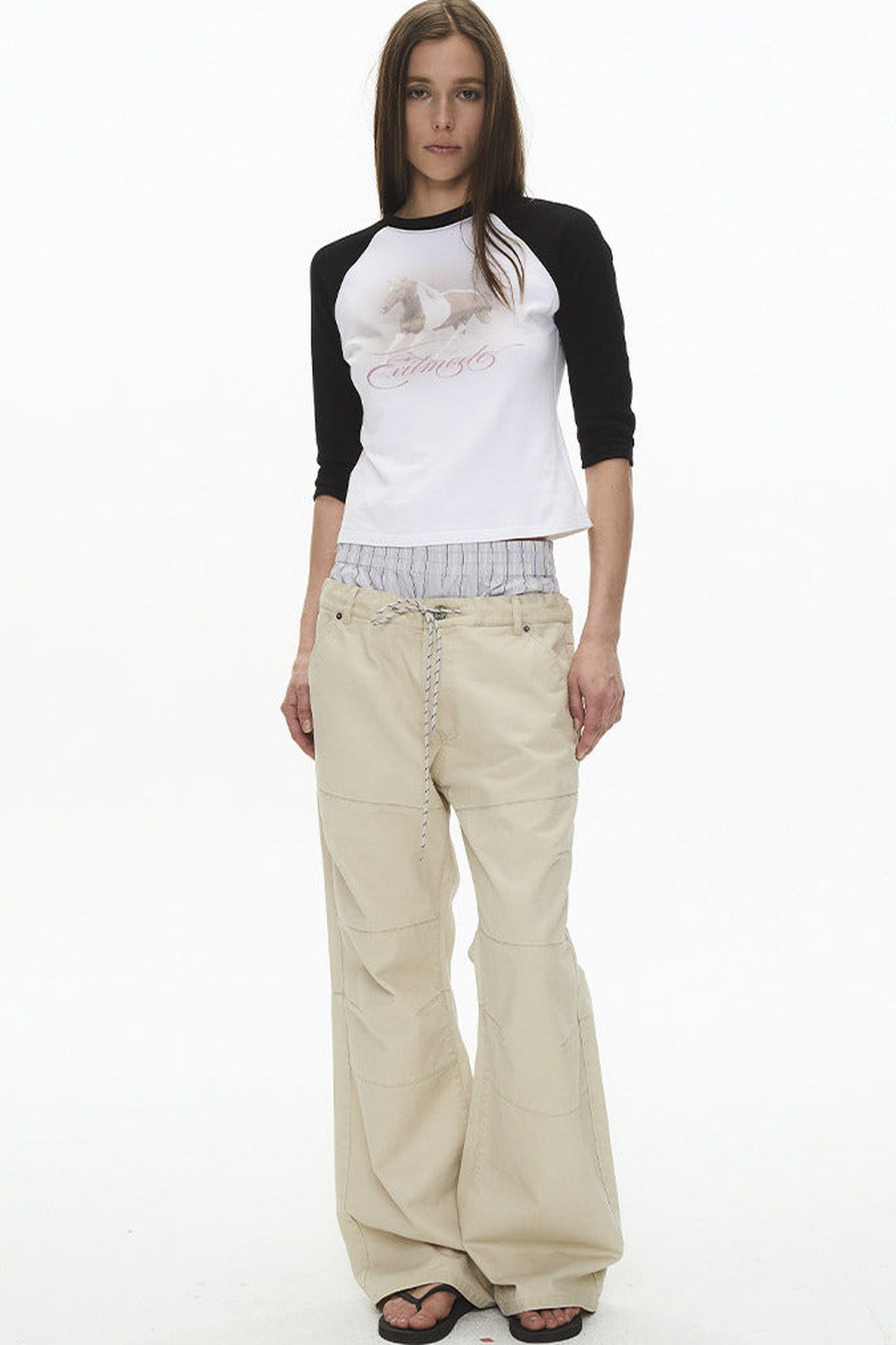 Retro Distressed Flared Pants